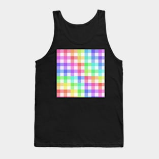 White Rainbow Plaid Tank Top